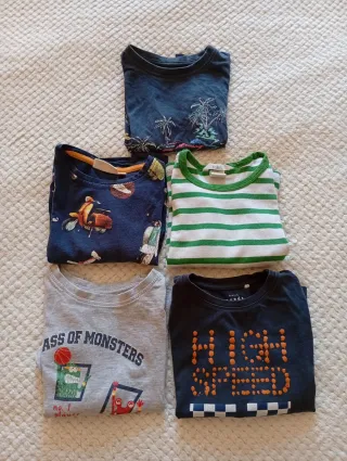 Lote 5 camisetas niño 2 años