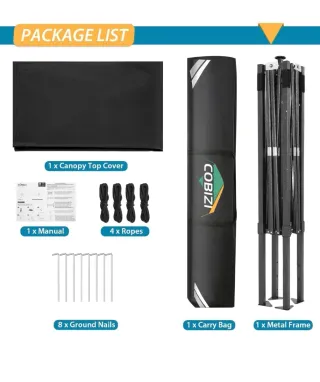 Carpa Plegable COBIZI 2x2 Impermeable