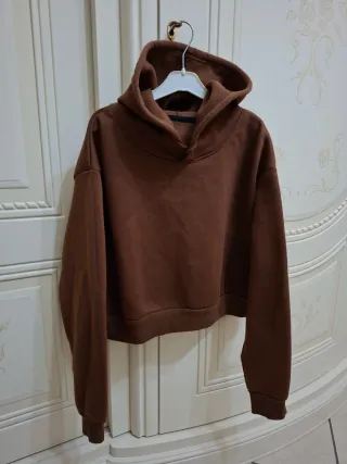 Felpa donna marrone taglia L