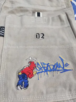 Pantalones anchos bordados Talla XS