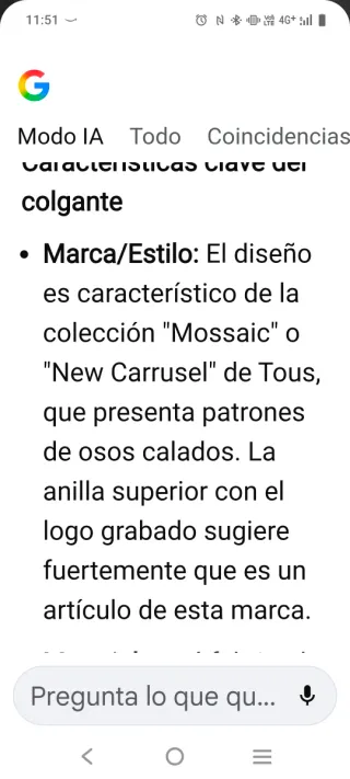 Colgante Tous Plata y Lila