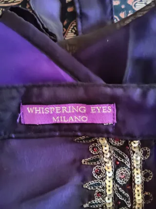 Gonna lunga indiana,viola con dettagli dorati