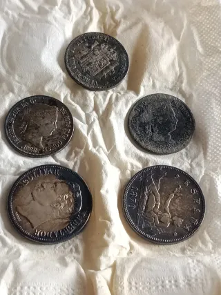 Lote de 5 monedas antiguas Precio a combenir