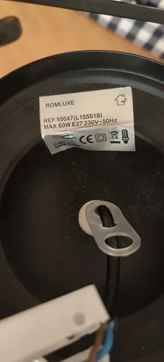 Lámpara Colgante Romluxe Negra