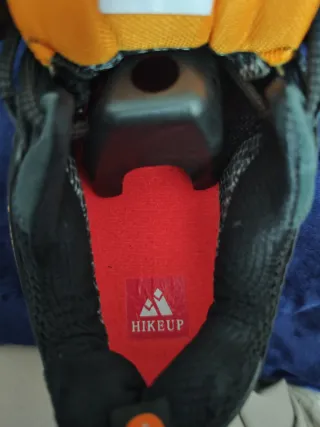 Zapatillas senderismo HIKEUP hombre gris/naranja