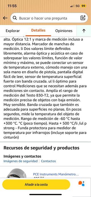 Termómetro infrarrojo PROFESIONAL