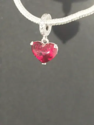 Collar estilo Pandora Corazón Mickey Minnie