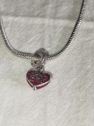 Collar estilo Pandora Corazón Mickey Minnie