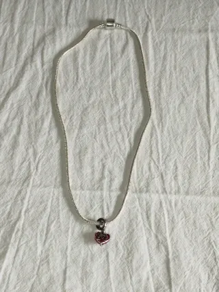 Collar estilo Pandora Corazón Mickey Minnie