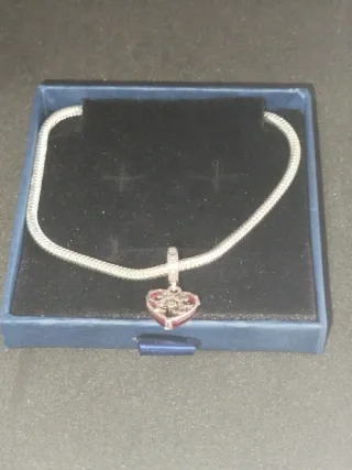 Collar estilo Pandora Corazón Mickey Minnie