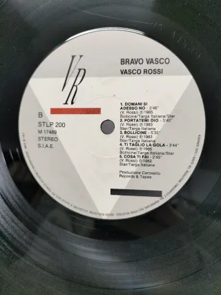 Vasco Rossi "Bravo Vasco" LP Vinile 1988