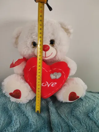 Peluche Oso Blanco Corazón Rojo Love