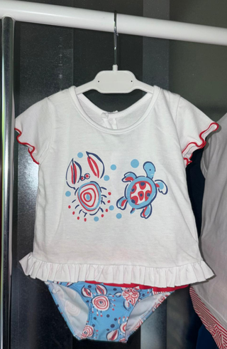 Conjunto bebé bañador y camiseta (T.12MESES)