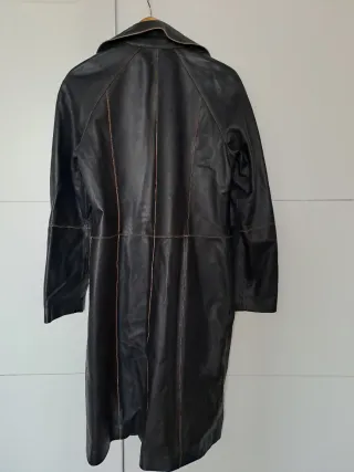 Abrigo Piel Ovino Negro Talla 44 Mujer Largo 100cm