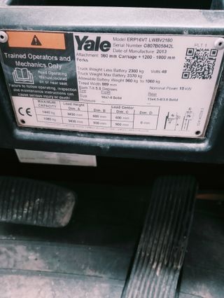 Carretilla Elevadora Eléctrica Yale ERP16VT