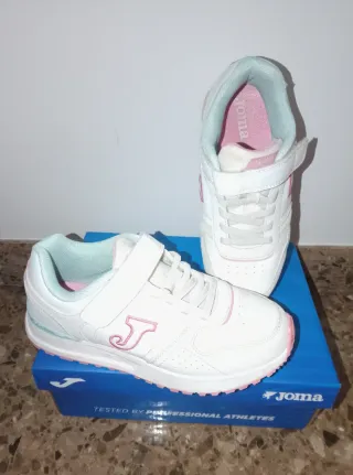 Zapatillas Joma niña blancas y rosas talla (33)