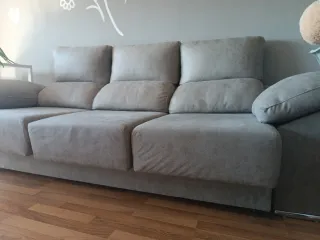 Sofá modular tela beige/gris