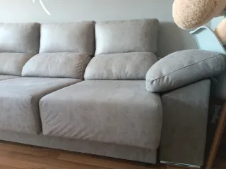 Sofá modular tela beige/gris