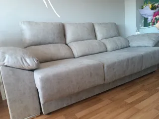 Sofá modular tela beige/gris