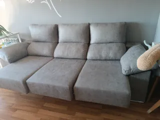 Sofá modular tela beige/gris