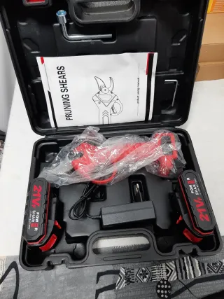 Tijeras de podar eléctricas con 2 baterías