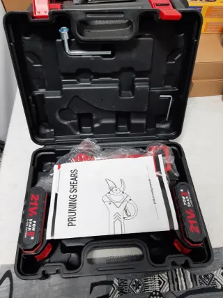 Tijeras de podar eléctricas con 2 baterías