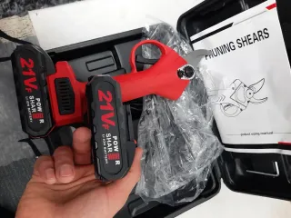 Tijeras de podar eléctricas con 2 baterías
