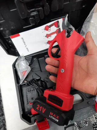 Tijeras de podar eléctricas con 2 baterías