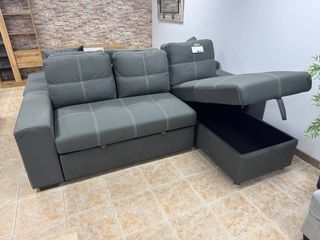Sofá Cama Gris con Arcón NUEVO y Moderno