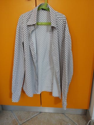 Camicia Sasch tg M a righe bianca e marrone