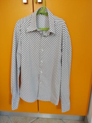 Camicia Sasch tg M a righe bianca e marrone