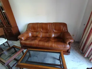 Sofá 3 plazas + 2 sillones piel