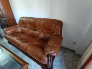 Sofá 3 plazas + 2 sillones piel