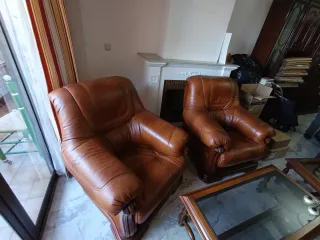 Sofá 3 plazas + 2 sillones piel