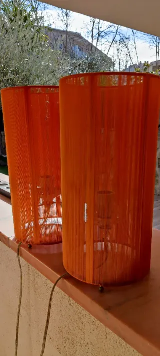 Lámparas Naranja Plástico Set 2