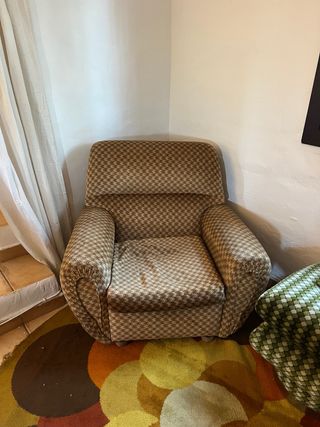 Sillón Vintage Tela Marrón