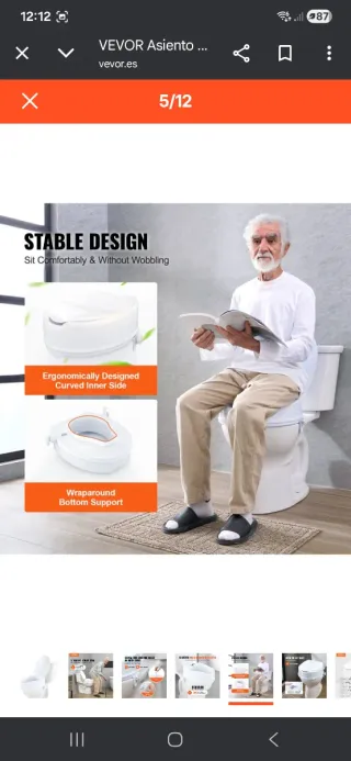 Asiento elevador VEVOR para inodoro