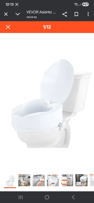 Asiento elevador VEVOR para inodoro