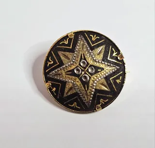 Spilla Damascena Stella Nero Oro