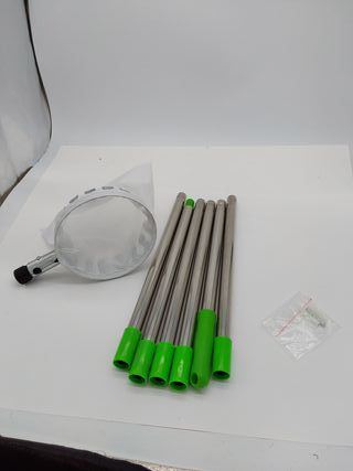 2.4M Recoge Frutas Telescopico, Recogedor de Frutas Acero Inoxidable Ligero y Bolsa de Tela, Recogedor Recolector de Frutas para