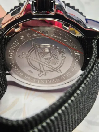 Reloj Addiesdive estilo diver negro correa nylon