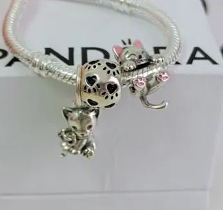 Pandora Charm Corazones y Huellas Plata