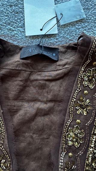 Chaleco abalorios Zara