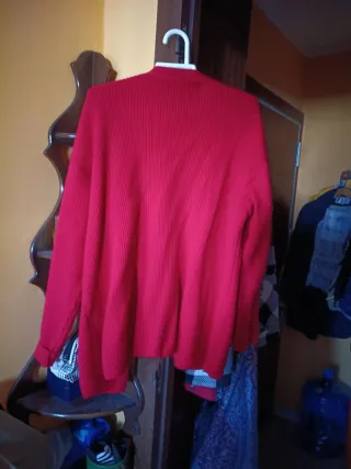 Chaqueta de punto roja mujer