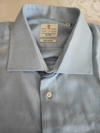 Camicia Dan John Uomo Cotone Azzurra 44
