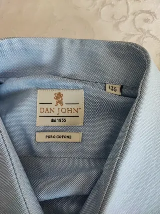 Camicia Dan John Uomo Cotone Azzurra 44