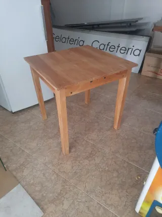 6 Mesas de Madera Natural Sin Lacar