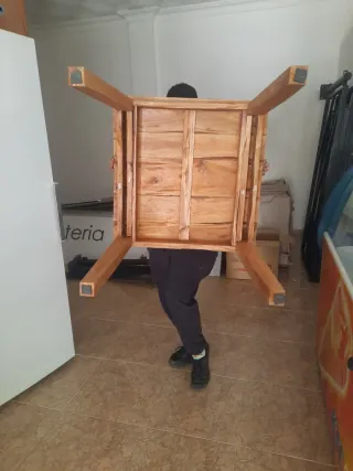 6 Mesas de Madera Natural Sin Lacar