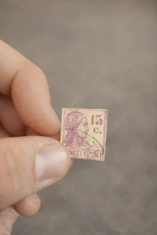 Sello antiguo España 15 cts República Española