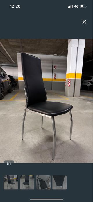 Mesa comedor + 8 sillas blancas y negras